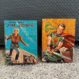 Whitman Pub. 1958 "The Adventures of Jim Bowie" and "Sir Lancelot" Book Set